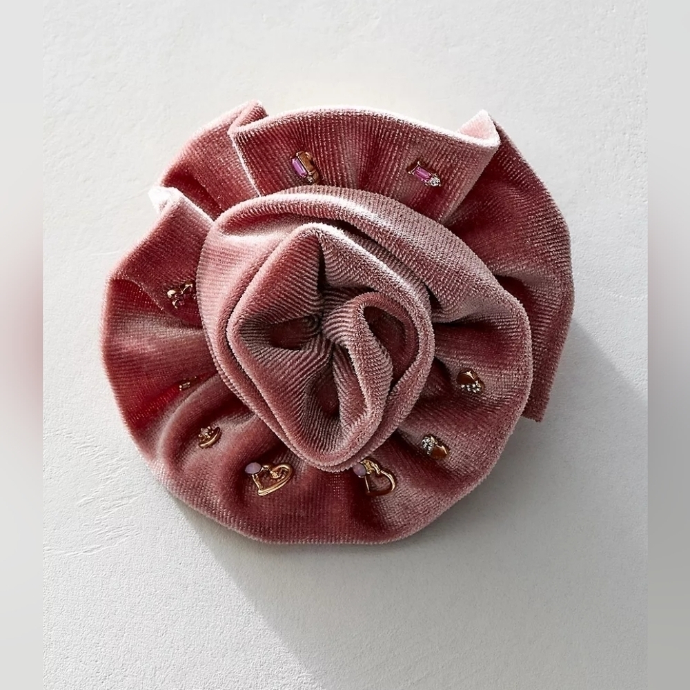 NWT Free People Pink Rosette Stud Earrings Pack Brooch